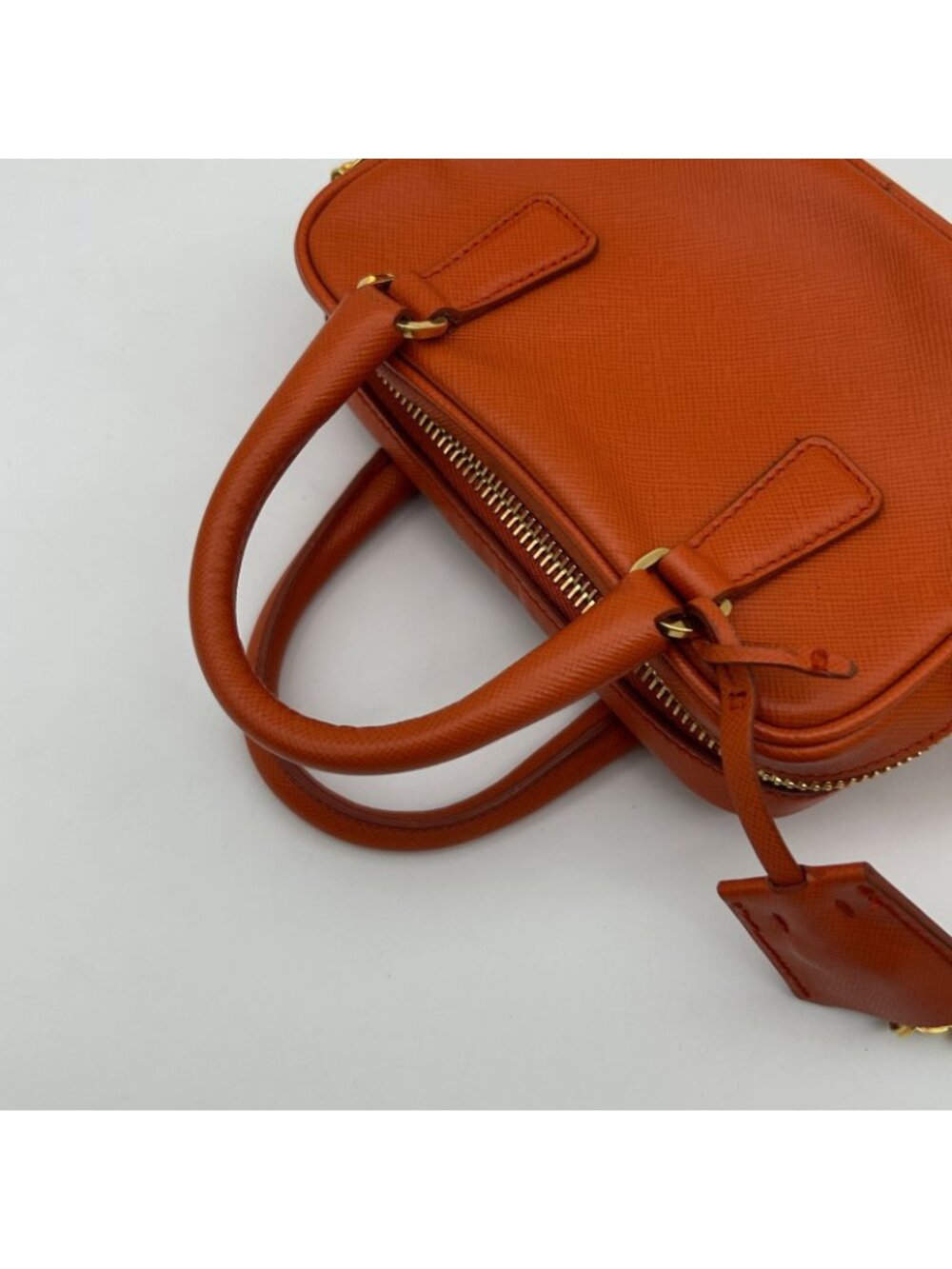 Prada Orange Saffiano Leather Shoulder - Picture 9 of 15